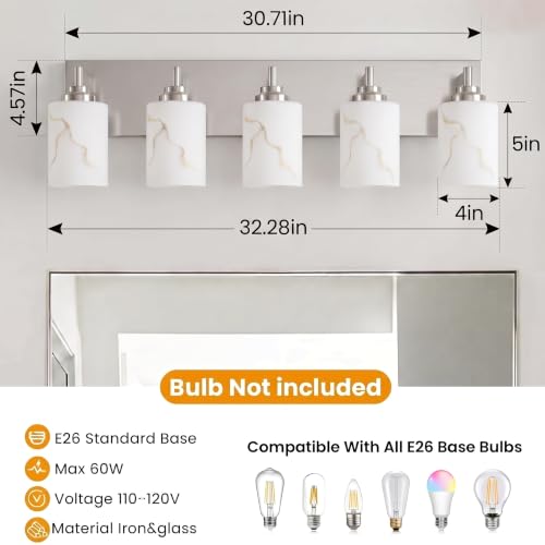 5 Light Bathroom Light Fixture
