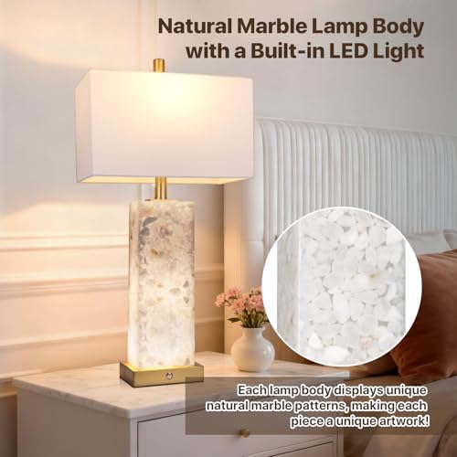 25.6" Alabaster Lamps (2 Count)