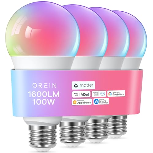 Matter Smart Light Bulbs A21 (4 Count)