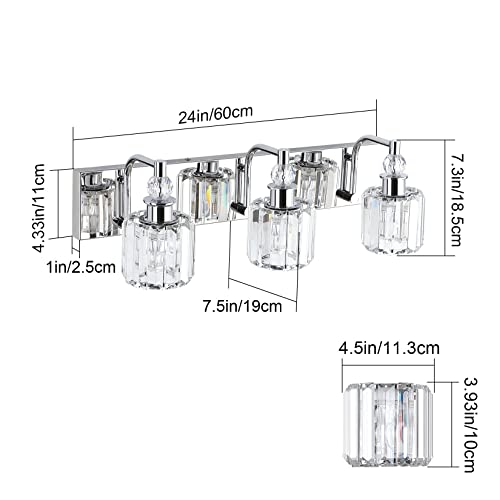 Crystal Vanity Light Fixtures 3 Light Modern Crystal Bathroom Lights Fixtures Over Mirror Stainless Steel Chrome Vanity Light for Bathroom Wall Lights Fixtures