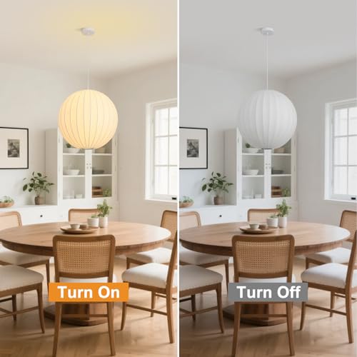 Globe Silk Pendant Light 20in Oversized