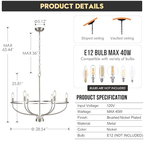 Brushed Nickel Chandelier