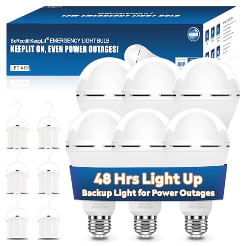 KeepLit 6 Pack Emergency Rechargeable Light Bulbs (6 Count)
