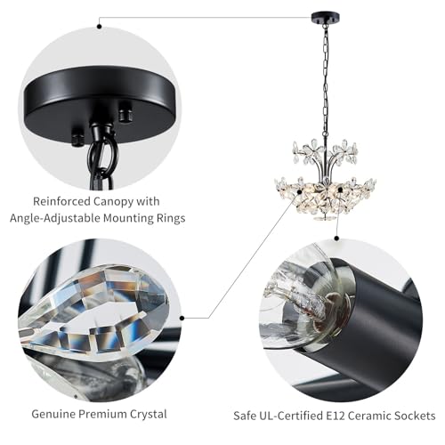 Crystal Chandelier Pendant Flushmount Ceiling Light Modern Lighting Fixture for Bedroom Hallway Bar Kitchen Bathroom