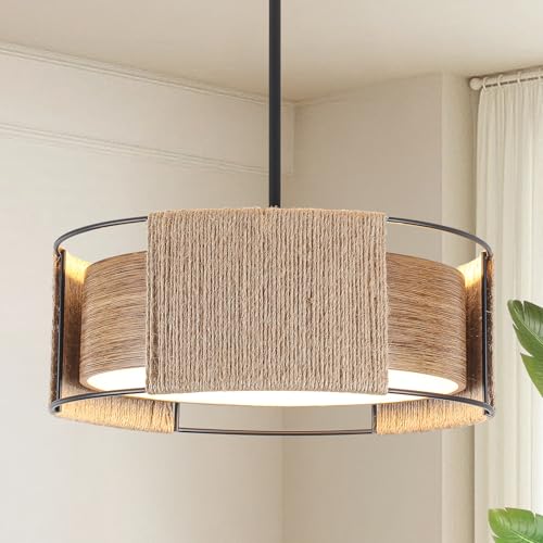 15.74'' Rattan Chandelier Dual