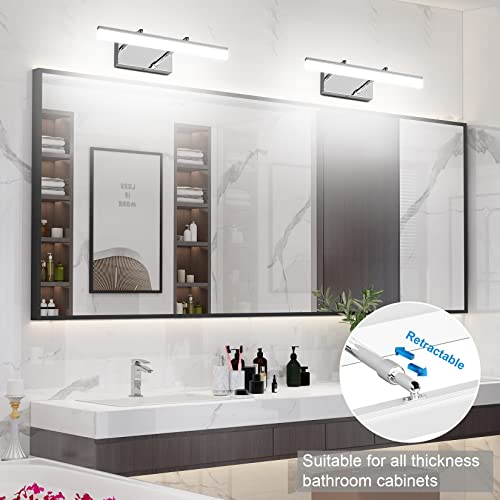 15.7 inch LED Vanity Lights Adjustable Bathroom Wall Light Bathroom Lighting Fixture Over Mirror Chrome Modern Vanity Lighting 5500K