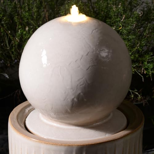 Ivory Ceramic Sphere Fountain