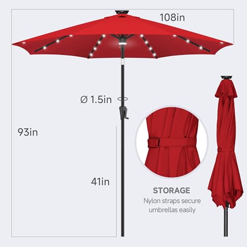 Solar Patio Umbrella with a Centre Light