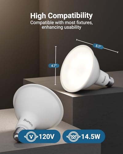 Sunco 2 Pack PAR38 LED Flood Light Bulb (2 Count)
