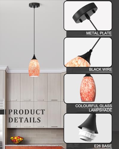 Vintage Art Burgundy Pendant Lighting