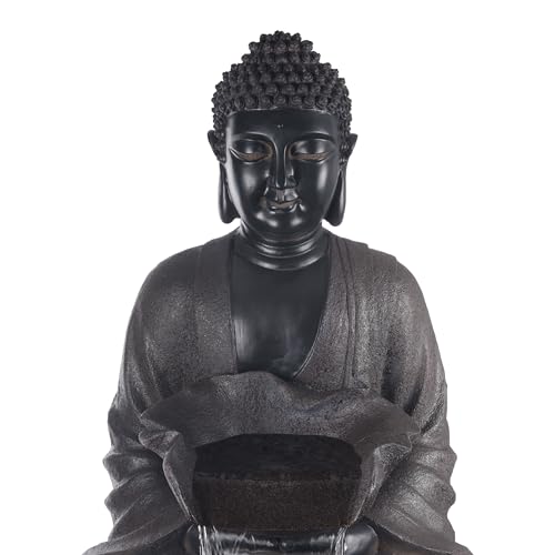 WIN1170 53" Outdoor Floor Calming Buddha Statue Waterfall Fountain