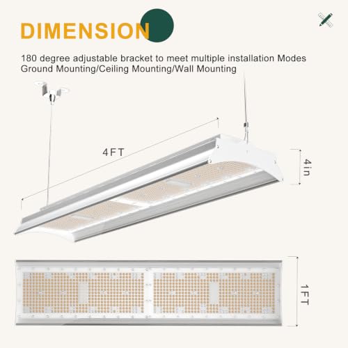 500W LED Linear High Bay Light 75000LM 5000K (12 Count)