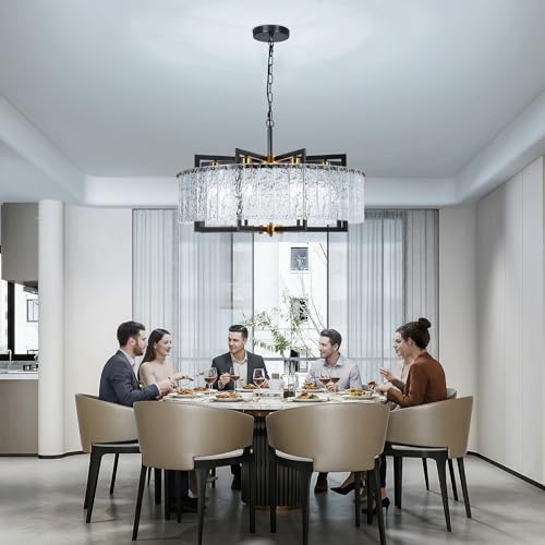 Crystal Chandeliers for Dining Room Light Fixture 30"Glass Pendant