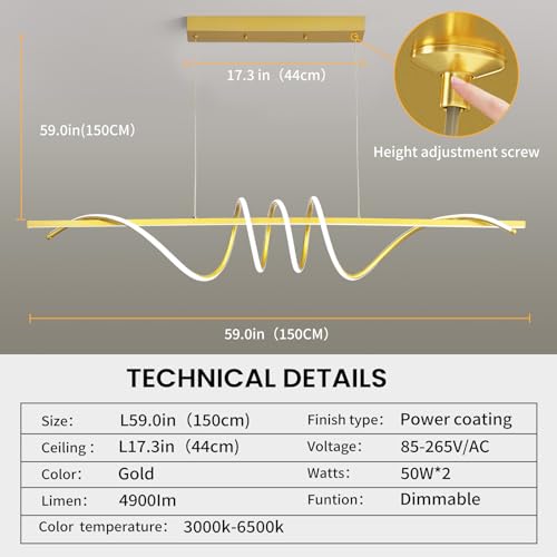 Modern Design Dimmable Desk Linear Pendant Light