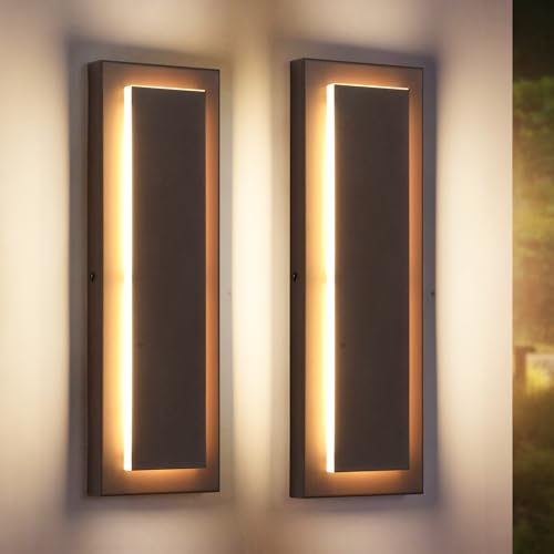 Brown Outdoor Wall Sconce Exterior Lights Fixture 15.7 in (2 Count)