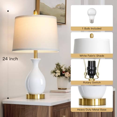 24" Bedside Table Lamp for Bedroom