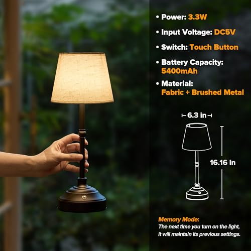 2 Pack Cordless Table Lamp