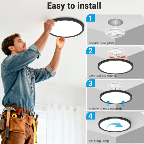 2Pack 12Inch LED Flush Mount Ceiling Light 5 Color Temperatures (2 Count)