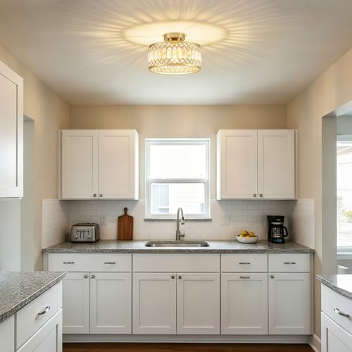 Crystal Gold Ceiling Light