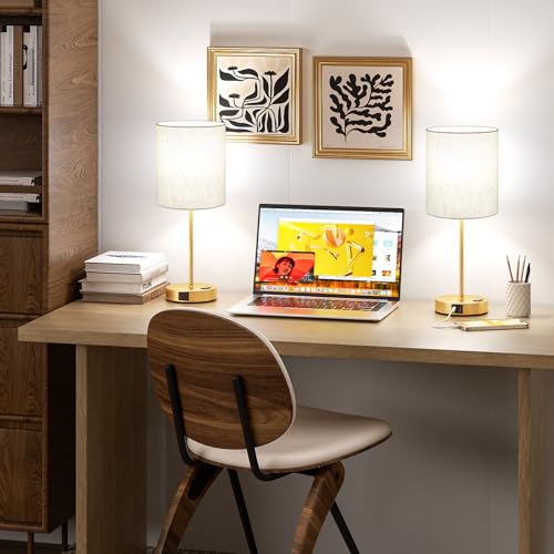 17.6" Gold Touch Lamps for Bedroom Set of 2 (2 Count)