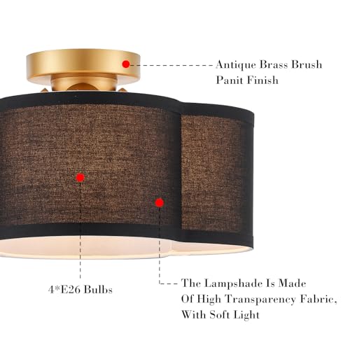 Black Semi Flush Mount Ceiling Light Fixture