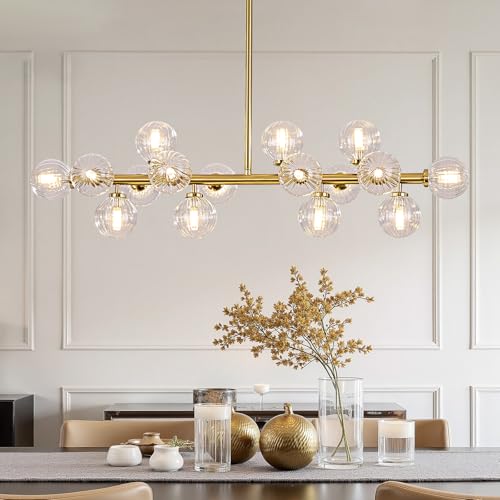 Mid Century Modern Glass Globe Sputnik Chandelier with Clear Bubble
