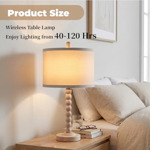 Farmhouse Table Lamp Cordless Touch Dimmable Bedside Lamps