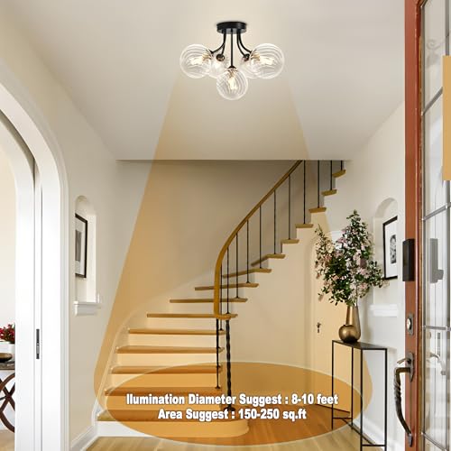 Black Bubble Glass Chandelier 5