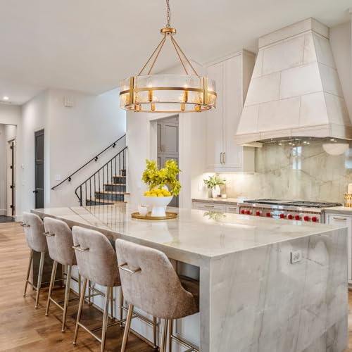 28" Gold Drum Chandelier