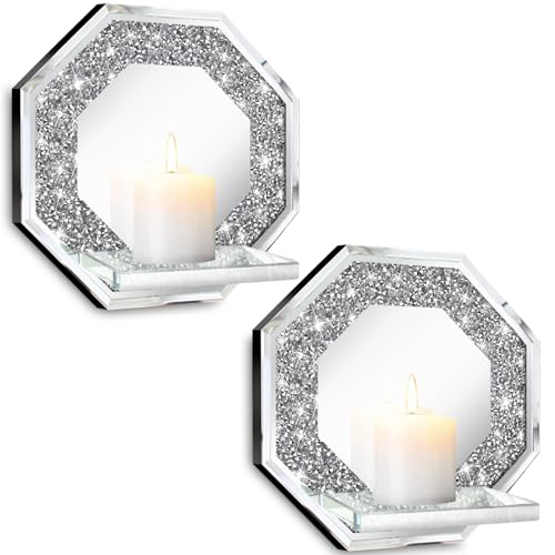 Crystal Crush Diamond Wall Candle Holder Set of 2 (2 Count)