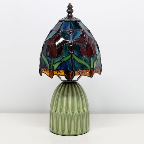 Tiffany Stained Glass Mushroom Table Lamp 12.5 Inch