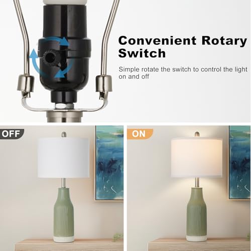 24.5" Ceramic Table Lamps Set of 2 for Bedroom (2 Count)