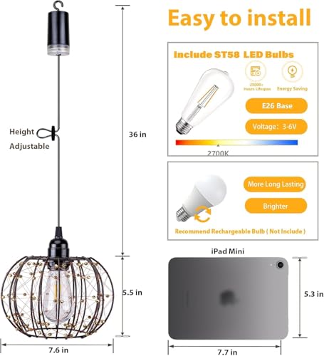 Battery Operated Hanging Chandelier Outdoor (3 Count)