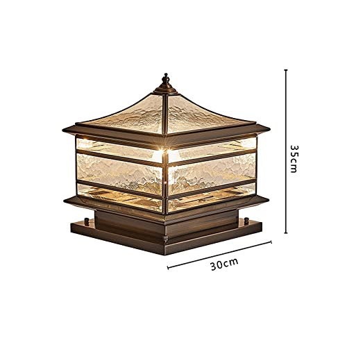 Vintage Copper Outdoor Pillar Light for Patio Garden Fence