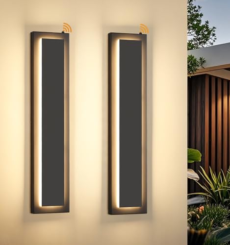 23.6'' Dusk to Dawn Outdoor Sconce Lights Black Exterior Lighting Fixtures (2 Count)
