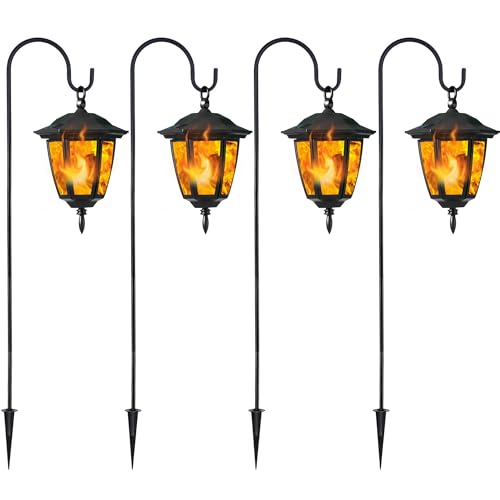 4 Pack Solar Flame Hanging Lights Outdoor (4 Count)