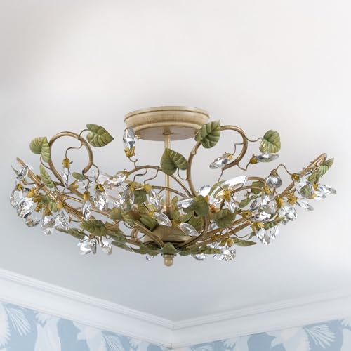 Josie 5 Light Champagne Green Tea Semi Flush Mount