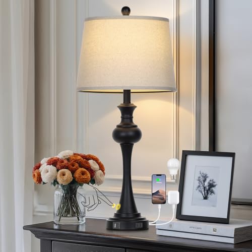 28.75" Black Modern Table Lamps for Living Room