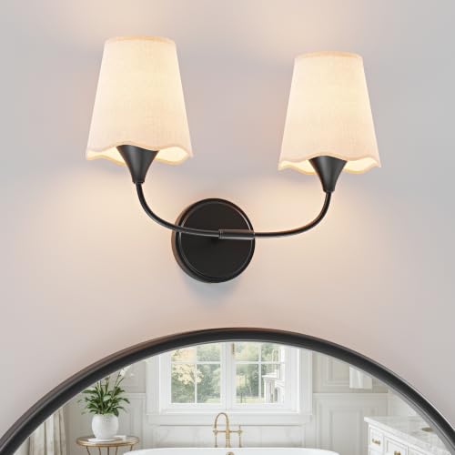Bathroom Light Fixtures Over Mirror (Black / 2 Light)