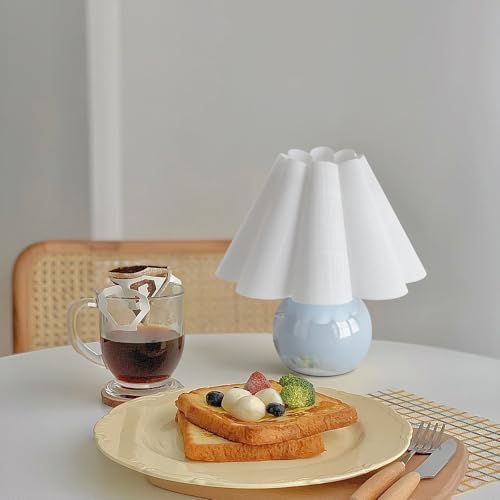 Light Blue Small Touch Control Table Lamp for Bedroom