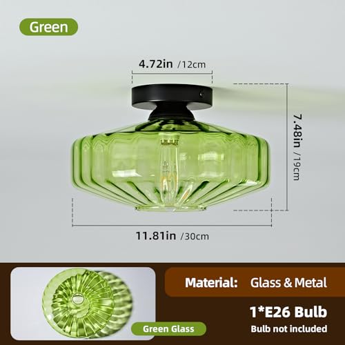 Glass Semi Flush Ceiling Lights