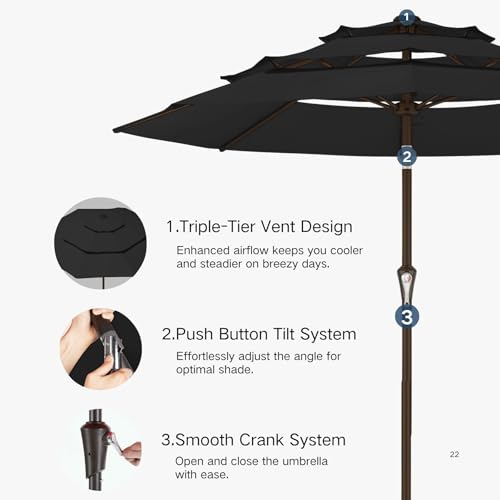 9ft 3 Tier Patio Umbrella