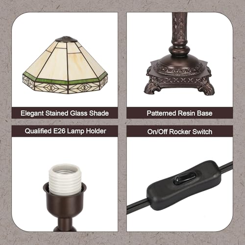 Table Lamp with Stained Glass Shade
