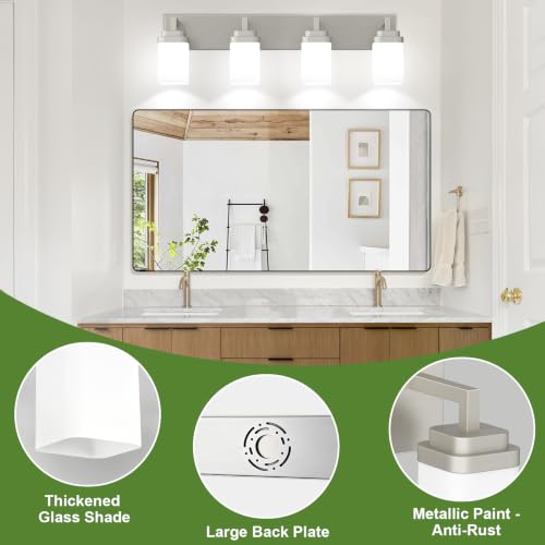 Brushed Nickel Bathroom Light Fixtures (Nickel / 4-Light)