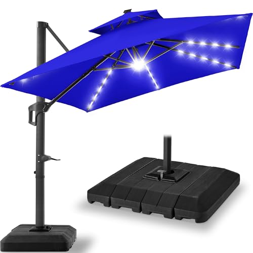 12x12ft LED Cantilever Patio Umbrella w