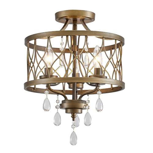 Farmhouse Crystal Ceiling Light Fixture (3 Count)