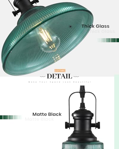 Green Glass Pendant Lights Kitchen Island (2 Count)