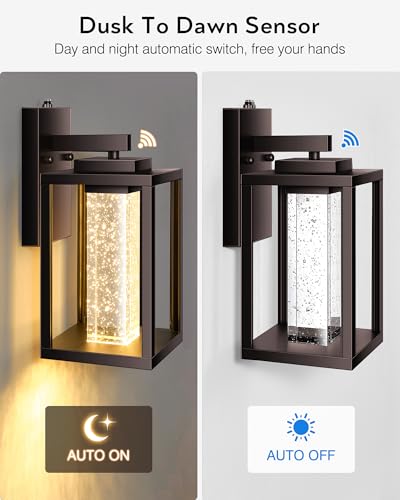 Oil Rubbed Bronze Dusk to Dawn Outdoor Light Fixture for House Porch