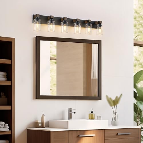 Farmhouse 6 Light Bathroom Vanity Light Fixtures
