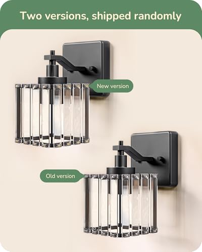Hardwired Black Crystal Wall Sconces Set of 2 (2 Count)